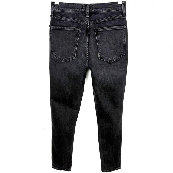 Agolde Nico High Rise Slim Denim Jeans Cotton Stretch Destroyed Button Fly 26 - Picture 4 of 12